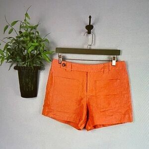 Women’s Orange Linen Blend Shorts